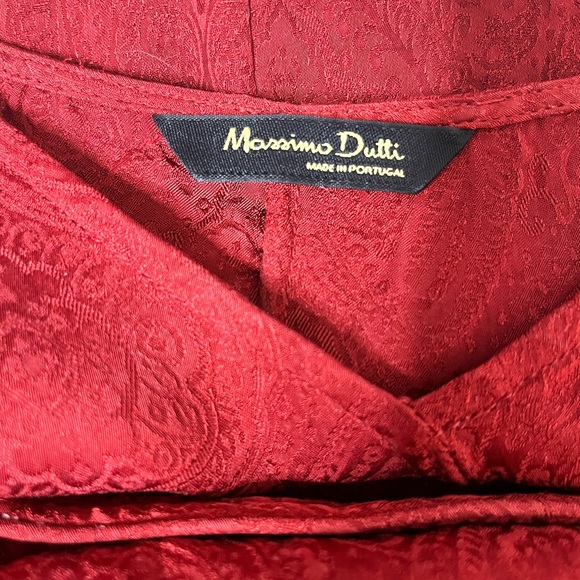 MASSIMO DUTTI Floral/Paisley Print Dress With Belted Waist & Tassle Detail Sz M - Picture 8 of 11